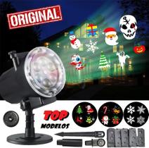 Projetor Pontos Luz Natal Decoração Externa Desenhos Neve Fachada Casa Efeito Festas Pisca Led Holográfico Espeto Jardim