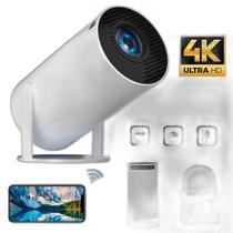 Projetor Portátil 1080P Branco Wifi Bivolt Suporta 4K