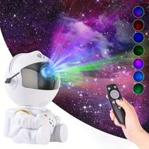 Projetor Portátil LED Nebulosa Galáxia Estrelada Astronauta Estrela Branco
