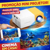 Projetor Portátil YG300 LED HDMI USB Para Cinema Em Casa COR:AMARELO