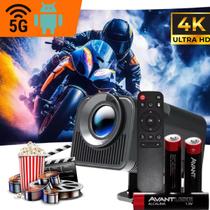Projetor Profissional HY320 Android WiFi 5G Bluetooth HDMI USB LED 4K Full HD Celular