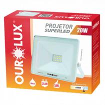 Projetor Refletor Super Led Slim 20w Branco Frio 6500k Ourolux Bivolt