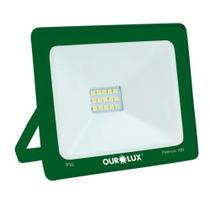 Projetor Slim Superled Verde 10 Watts Bivolt - 03280 - OUROLUX Projetor Slim Superled Verde 10 Watts Bivolt - 03280 - OUROLUX