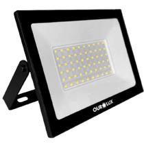 Projetor SuperLed Slim Preto Bivolt de 50 Watts e 6500K - 03265 - OUROLUX Projetor SuperLed Slim Preto Bivolt de 50 Watts e 6500K - 03265 - OUROLUX
