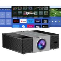 Projetor Touyinger Q11W Ultra 2000 ANSI Lumens Com Android 12 Bluetooth 5.4 Wifi 5 HDMI USB AV AUX Ótica Selada