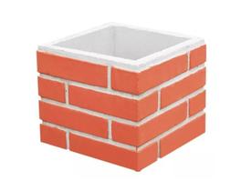 Prolongador Concreto 30x30x25cm - Pintado tijolinho vermelho