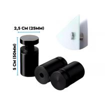 Prolongador Extensor Suporte Vidro Preto Aço Inox 2,5X5cm