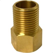 Prolongador Médio 21mm Rosca ½ Pol Latão Extensor Conexão Torneira Sextavado Externo BSP Conector Hidraulico Ponto Dagua