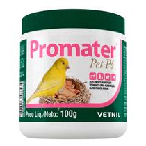 Promater Pet Pó 100g Suplemento Vitamina Animais Pássaros Reprodução - Vetnil