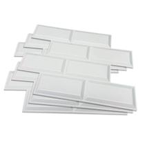Promo 10 placas 3d pvc azulejo de metrô branco brilho Promo 10 placas 3d pvc azulejo de metrô branco brilho