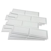 Promo kit 10 placas 3d pvc azulejo de metrô branco brilho 1m2