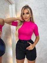 Promoção Blusa Básica Feminina Suplex Gola Alta Segunda Pele Cacharrel T-shirt