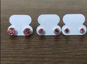 Promoção Conj. 3 Brinco Prata Maciça 950 Zirconia Rosa Promoção Conj. 3 Brinco Prata Maciça 950 Zirconia Rosa