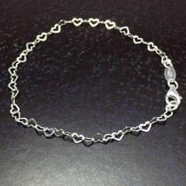 Promoção Conj. Colar E Pulseira Coração Prata Maciça 925 Promoção Conj. Colar E Pulseira Coração Prata Maciça 925