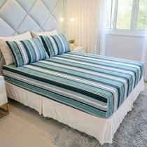 Promoção Jogo Lençol Queen 400 Fios 3peças Estampado E Macio