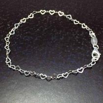 Promoção Pulseira Fem. Prata Maciça 925 Coração