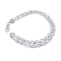 Promoção Pulseira Feminina Prata 925 5 Fios 18 Cm Nova