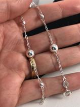 Promoção Pulseira Feminina Prata Maciça 925 Bola