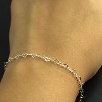 Promoção Pulseira Infantil/ Criança Prata Maciça 925 Coração
