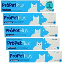 Própet plus 14g pré e probiótico para cães e gatos ucbvet kit com 5