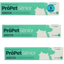 Própet sênior 14g pré e probiótico para cães e gatos ucbvet kit com 3