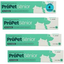 Própet sênior 14g pré e probiótico para cães e gatos ucbvet kit com 4