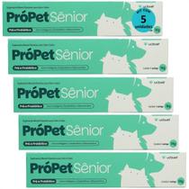 Própet sênior 14g pré e probiótico para cães e gatos ucbvet kit com 5