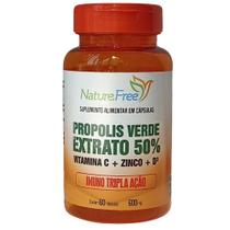 Própolis Verde Extrato 50% + Vitamina C + Zinco + D³ 60 Cápsulas 600mg