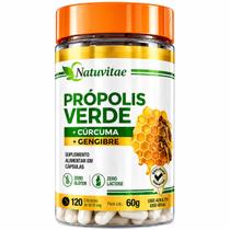 Própolis Verde + gengibre + Cur cuma + Vitaminas C D3 Zinco 120 Cáps Imunidade Premium Própolis Verde + gengibre + Cur cuma + Vitaminas C D3 Zinco 120 Cáps Imunidade Premium