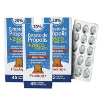 Própolis + Zinco Quelato - 45 Cápsulas Sem Álcool Kit Com 3