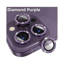 Proteção De Lente De Câmera Com Glitter Em Vidro Temperado Para iPhone 15 14 13 11 pro Max plus 12