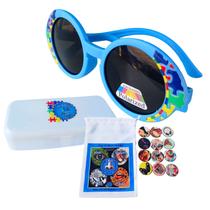 Proteção Visual Óculos Escuro Azul para Autistas Infinity Blue + Jogo dos Sentidos