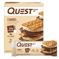 Protein Bar Quest Nutrition S'mores 21g de proteína 4g de carboidratos líquidos Protein Bar Quest Nutrition S'mores 21g de proteína 4g de carboidratos líquidos