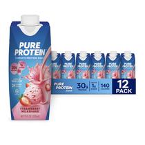 Protein Shake Pure Protein Morango 30g 330ml, pacote com 12