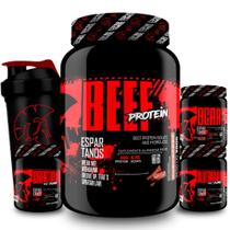 Proteína da carne - Kit Beef Protein + BCAA + Creatina + Glutamina + Shaker - ESPARTANOS