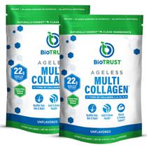 Proteína de colágeno em pó BioTrust Ageless Multi 10g, pacote com 2