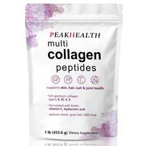 Proteína de colágeno em pó Peakhealth Multi Tipo I, II, III, V, X Proteína de colágeno em pó Peakhealth Multi Tipo I, II, III, V, X