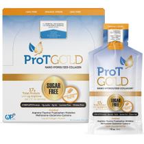 Proteína de colágeno líquido Shot Prot Gold 500 ml, pacote com 24 unidades, laranja