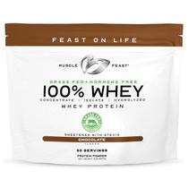 Proteína de soro de leite em pó Muscle Feast 100% chocolate alimentado com capim 2 libras