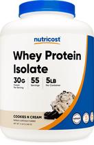 Proteína de soro de leite isolada Nutricost Cookies N Cream 2,27 kg