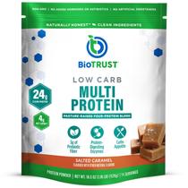 Proteína em pó BioTrust, caramelo salgado com baixo teor de carboidratos, 14 porções