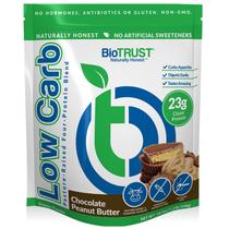 Proteína em pó BioTrust com baixo teor de carboidratos, soro de leite e chocolate com caseína