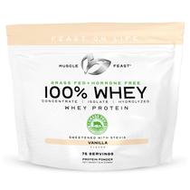 Proteína em pó Muscle Feast 100% soro de leite de baunilha alimentado com capim 2,27 kg