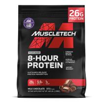 Proteína em pó MuscleTech Platinum de 8 horas 7 fontes de proteína premium com proteína de soro de leite e caseína para aumentar a massa muscular magra, fortalecer e melhorar a recuperação chocolate ao leite, 50 porções