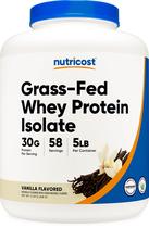 Proteína em pó Nutricost Whey Fed Grass-Fed Baunilha isolada 2,27 kg