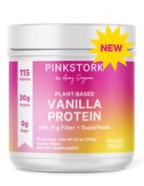 Proteína em pó Pink Stork para mulheres 20g com fibra e superalimentos Proteína em pó Pink Stork para mulheres 20g com fibra e superalimentos
