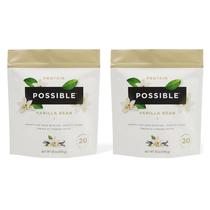 Proteína em pó, possível fava de baunilha, 20 g, vegana, à base de plantas, 2 sacos