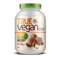 Proteína vegana true vegan 837g chocolate c/ avelã - true source