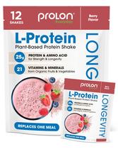 Proteína vegetal em pó Prolon Longevity 25g Berry 12 pacotes