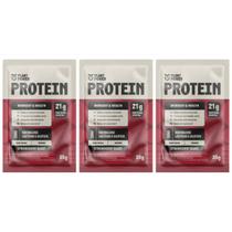 Proteína Vegetal Morango 21g de Proteína Vegana Kit 3 Sachê 35g Plant Power